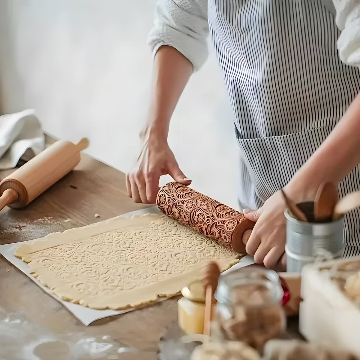 Engraved Christmas Cookie Rolling Pin