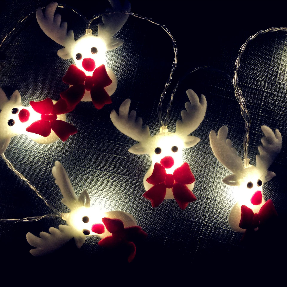 Snowman and Reindeer Christmas String Lights