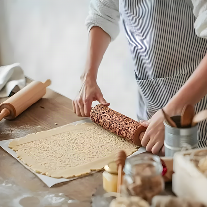 Engraved Christmas Cookie Rolling Pin