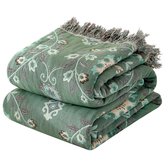 Reversible Medallion Fringe Throw