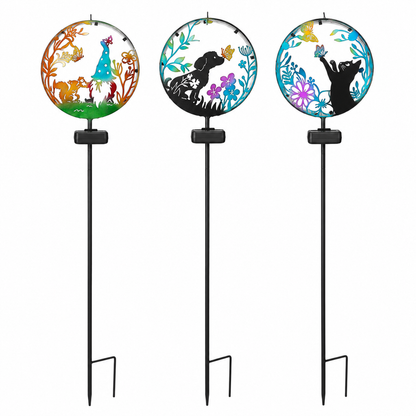 Animal Silhouette Solar Garden Stake