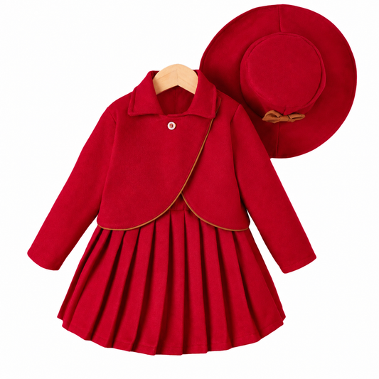 Girls Pleated Skirt and Jacket Set