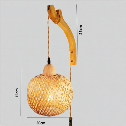 Plug-In Bamboo Wall Sconce