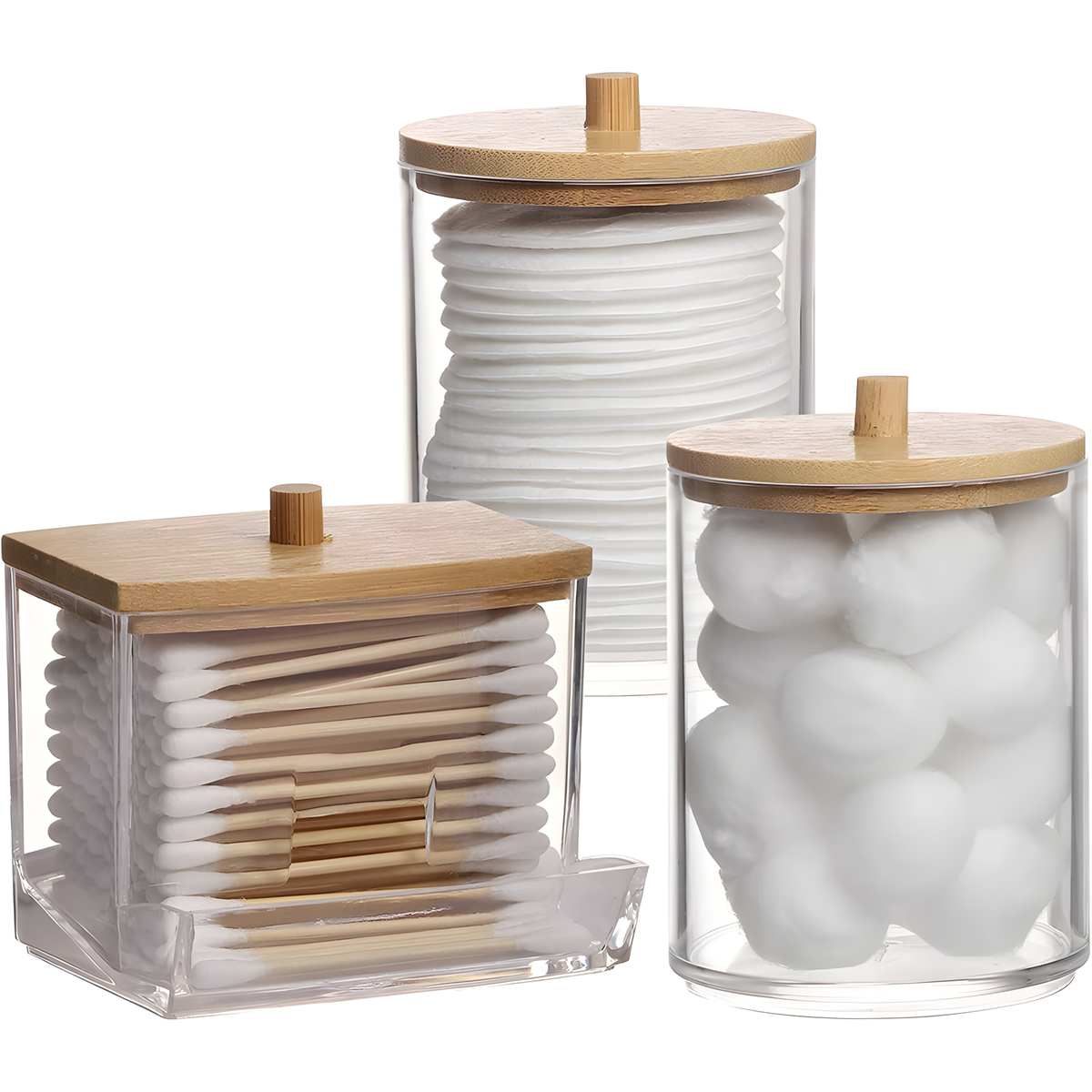 Clear Vanity Containers with Easy-Access Lids