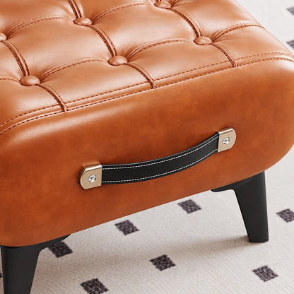 Tufted Footstool with Carry Handle