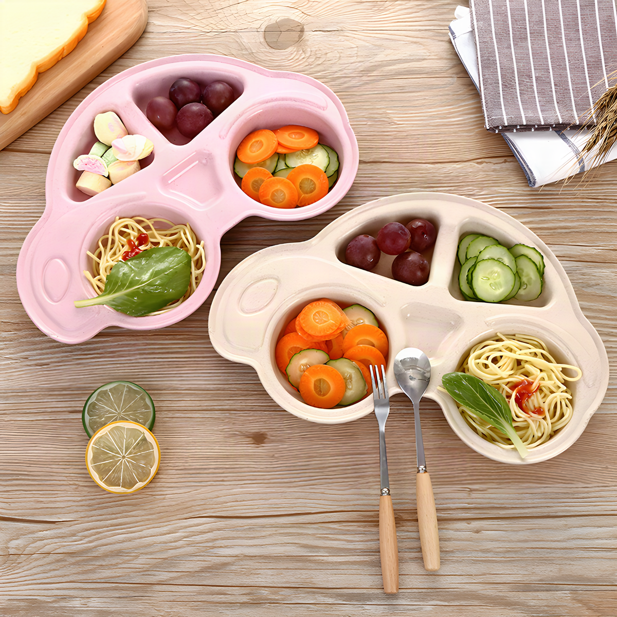 Car Shaped Divided Kids Bowl