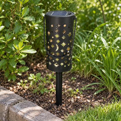 Star and Moon Solar Stake Lantern