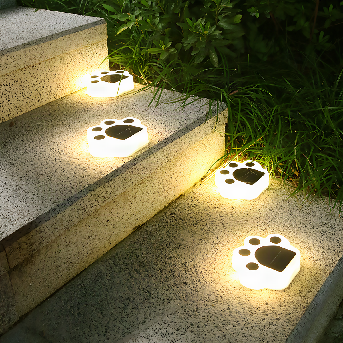 Solar Paw Print Garden Lights