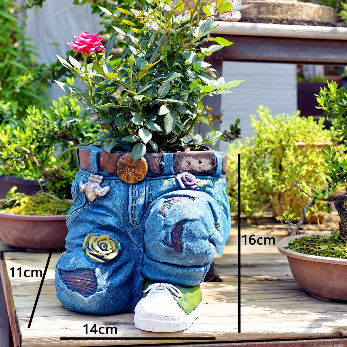 Denim Jeans Planter Ornament