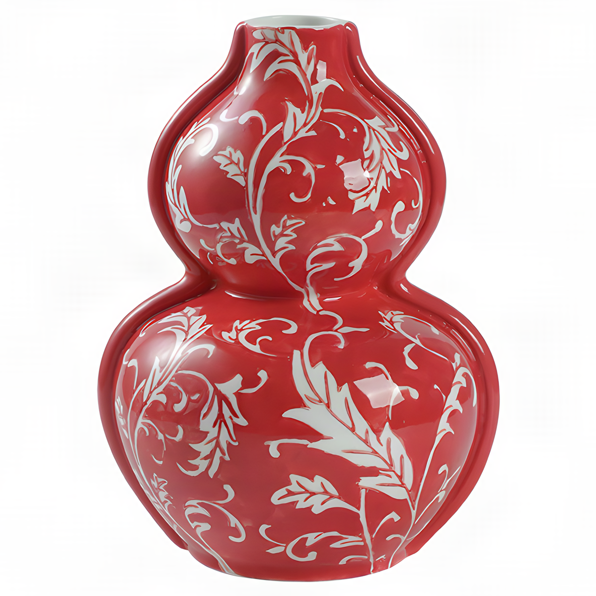 Red and White Ceramic Vases