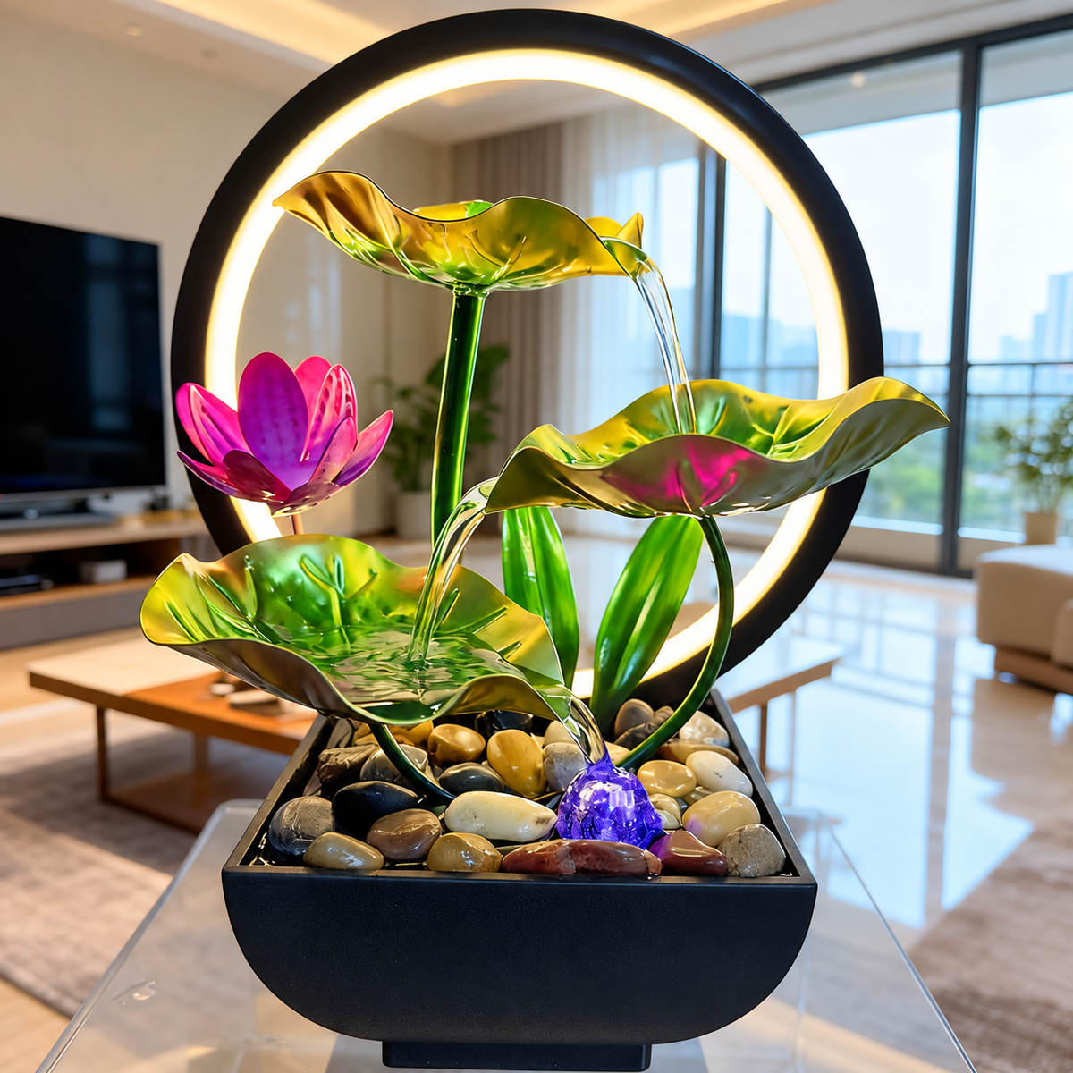 Lotus Leaf Desktop Water Fountain