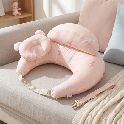 Adjustable Nursing Pillow with Baby Headrest