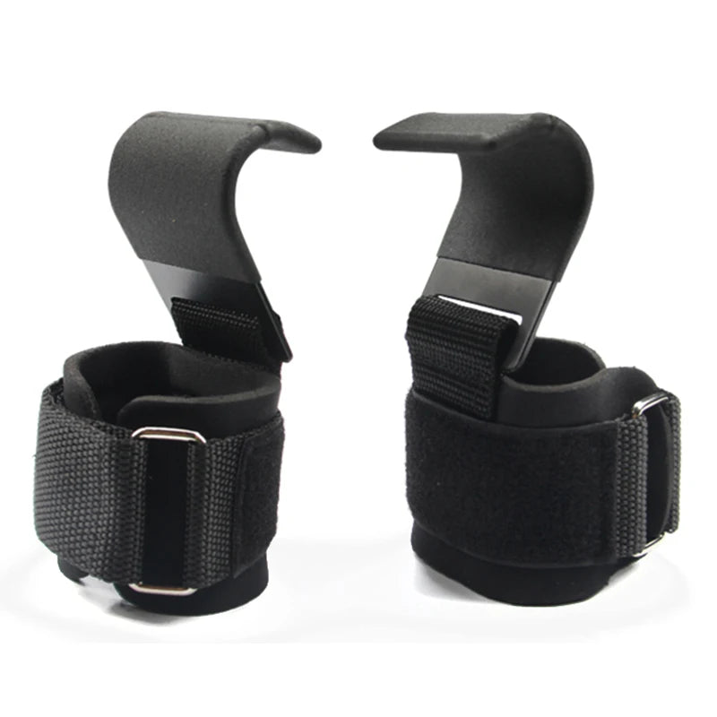 Weight Lifting Hooks with Wrist Straps