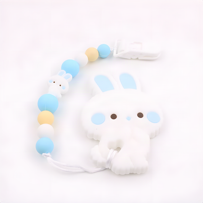 Bunny Teether and Pacifier Clip