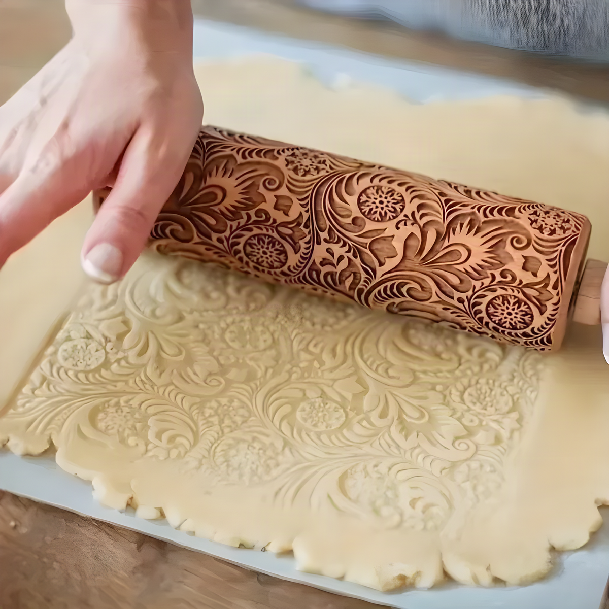 Engraved Christmas Cookie Rolling Pin