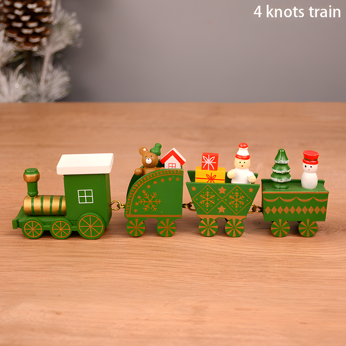 Wooden Christmas Tabletop Train