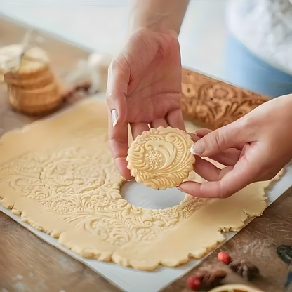 Engraved Christmas Cookie Rolling Pin