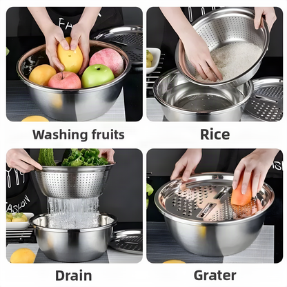 Stainless Steel Grater Bowl Set